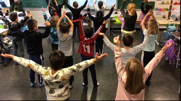Foto: Ine Nereng Ellestad Elevene på 2.trinn er klare for å danse BliMe dansen 2020